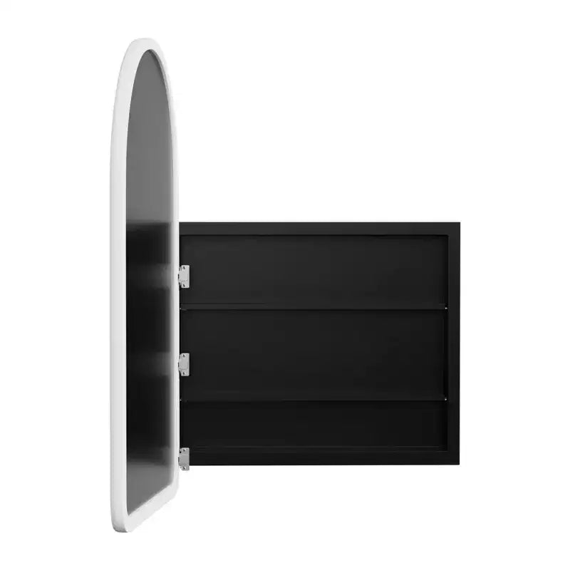 MAYEERTY 24 x 35.8in Modern Arch Bathroom Medicine Cabinets, Metal Framed Wall Mirror with Storage, White