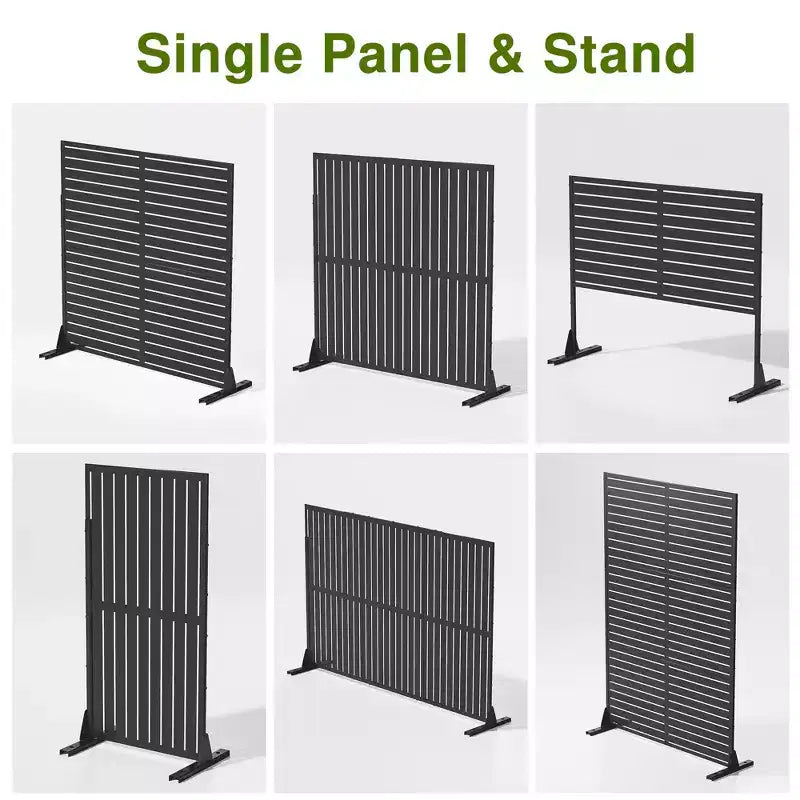 MAYEERTY 7247 in Metal Outdoor Patio Privacy Screen Freestanding Room Divider Partition for Indoor, White