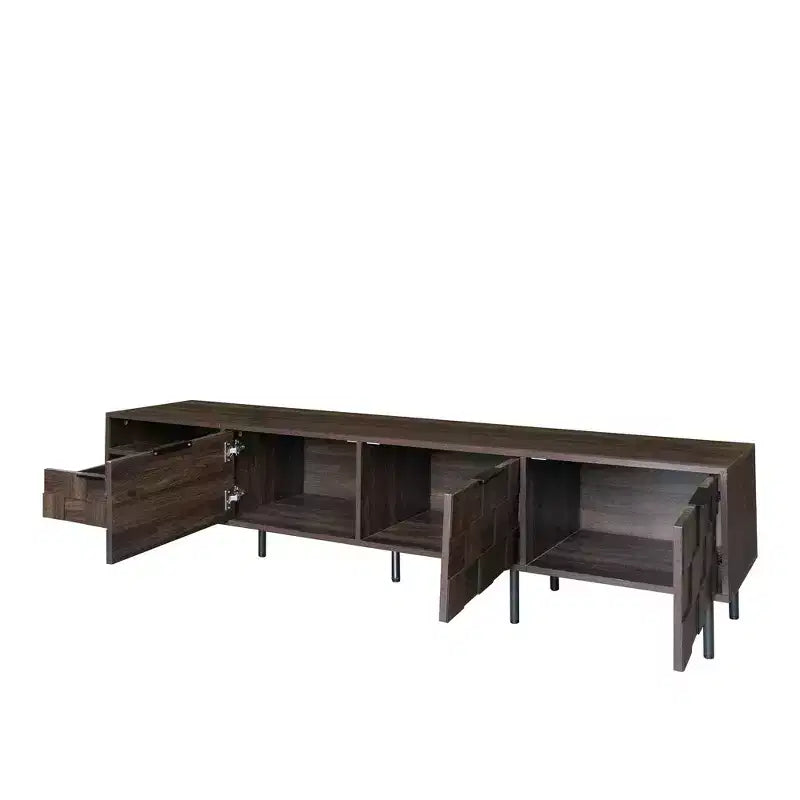 Bestier 78 Mid Century Modern TV Stand for 65+ Inch TVs, TV Console with Storage Cabinets for Living Room, Entertainment Center Storage
