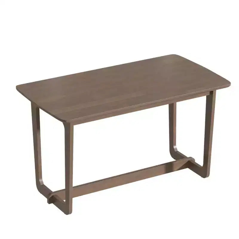 Famapy Mid-Century Solid Rubber Wood Home Office Desk with Rounded Corners,Modern Writing Desk,Minimalist Writing & Computer Workstation Desk