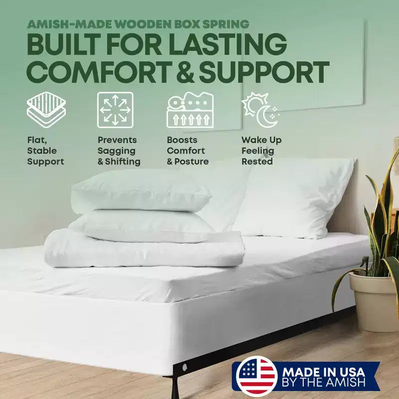 Continental Sleep, Unassembled Twin Box Spring for Twin Bed, 10-Inch Wood Box Spring Only, Packed Flat, Easy Assembly, White