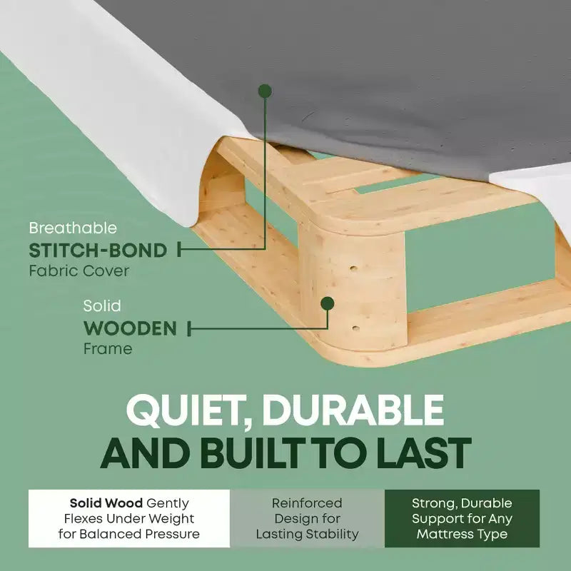 Continental Sleep, Unassembled Twin Box Spring for Twin Bed, 10-Inch Wood Box Spring Only, Packed Flat, Easy Assembly, White