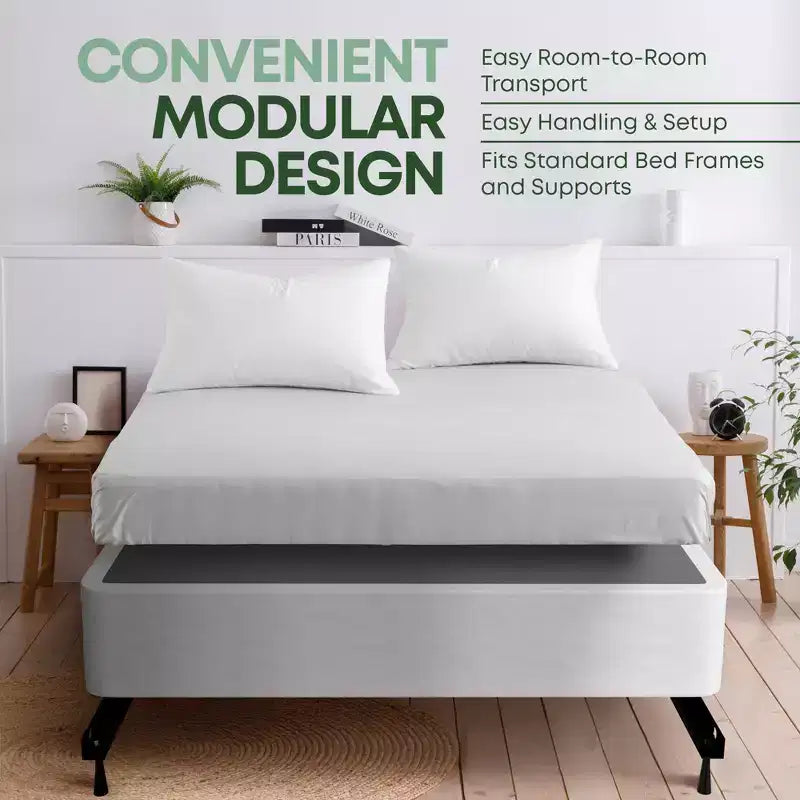 Continental Sleep, Unassembled Twin Box Spring for Twin Bed, 10-Inch Wood Box Spring Only, Packed Flat, Easy Assembly, White