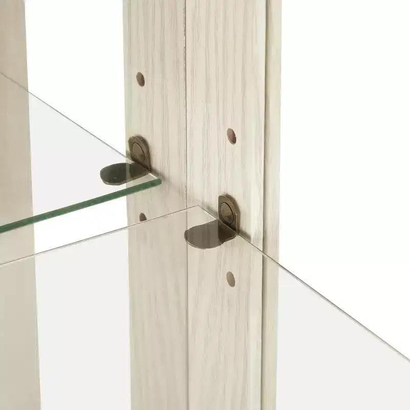 Lighted Glass Curio Cabinet with Adjustable Shelves - Elegant 2-Door Display Cabinet & Built-in Drawer, Includes Bulb