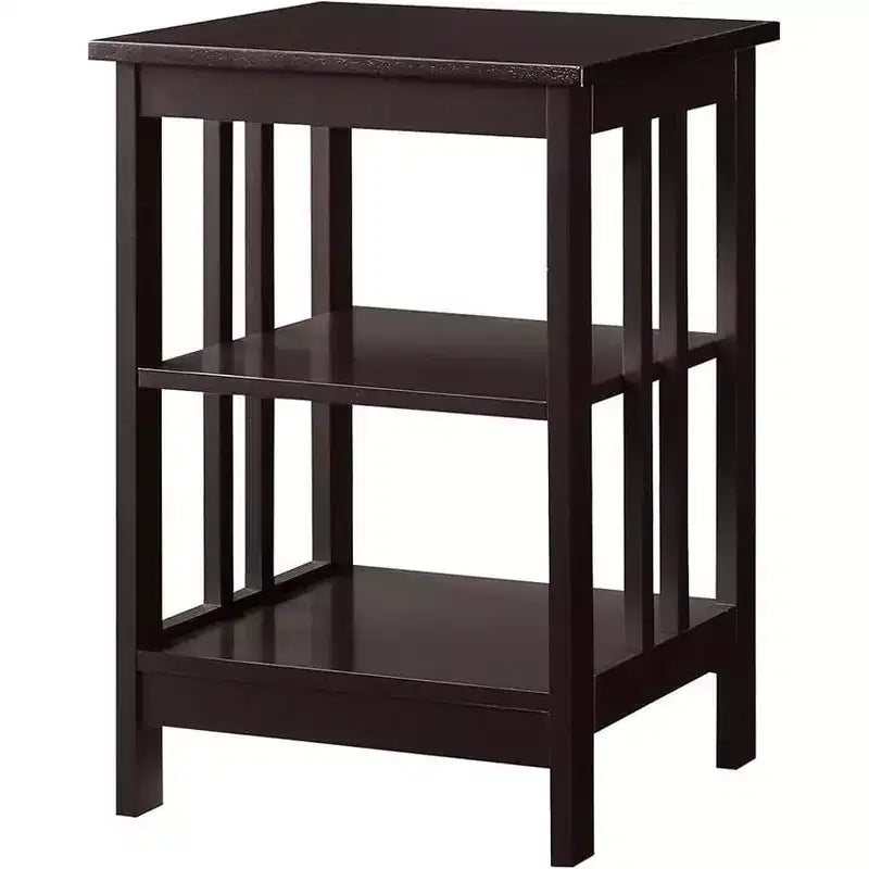 HomeStock Belmont End Table with Spacious Surface and Multiple Shelves, Functional Storage Accent Table for Books, Dcor, and Daily Living Use