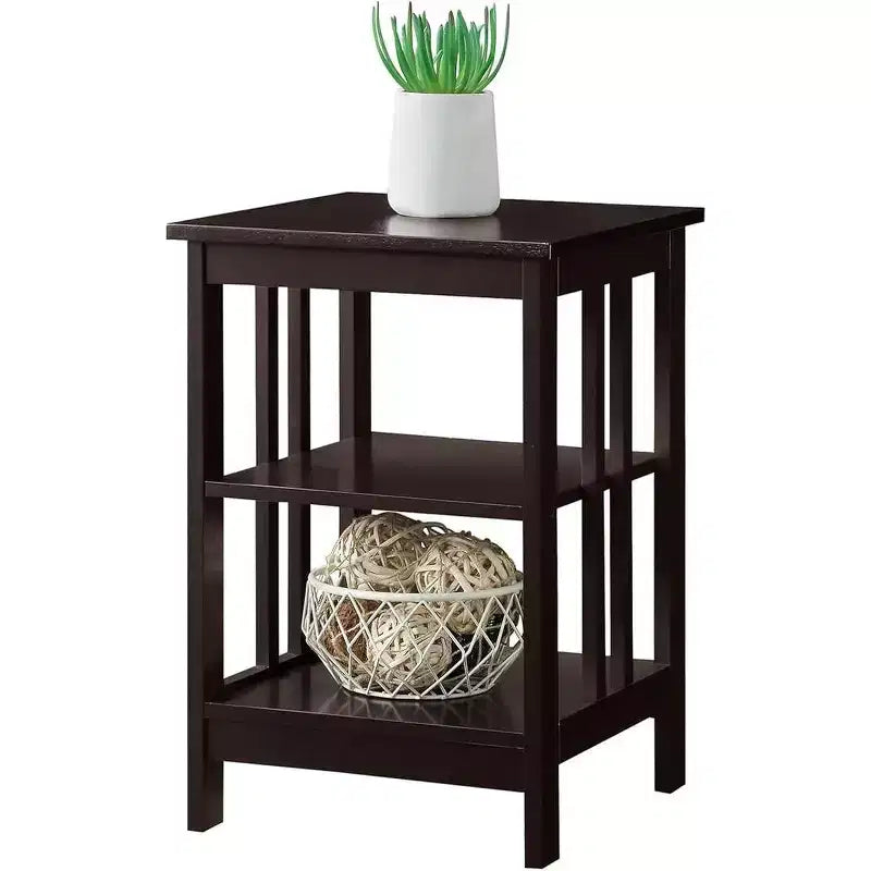 HomeStock Belmont End Table with Spacious Surface and Multiple Shelves, Functional Storage Accent Table for Books, Dcor, and Daily Living Use