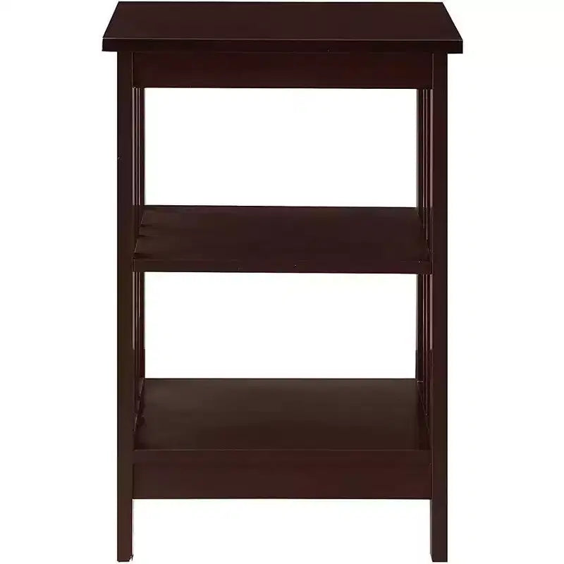 HomeStock Belmont End Table with Spacious Surface and Multiple Shelves, Functional Storage Accent Table for Books, Dcor, and Daily Living Use