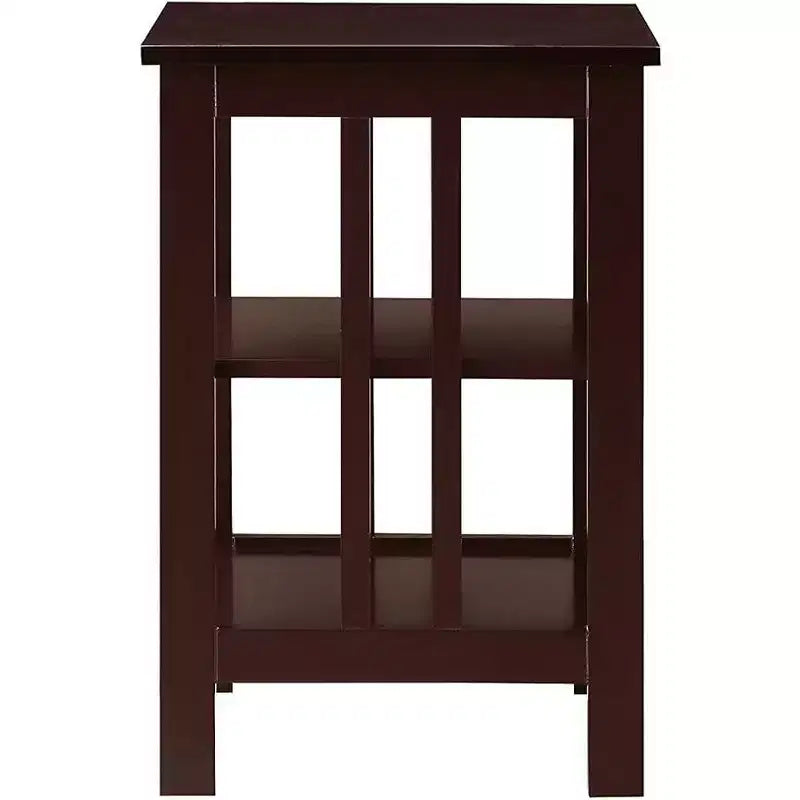 HomeStock Belmont End Table with Spacious Surface and Multiple Shelves, Functional Storage Accent Table for Books, Dcor, and Daily Living Use