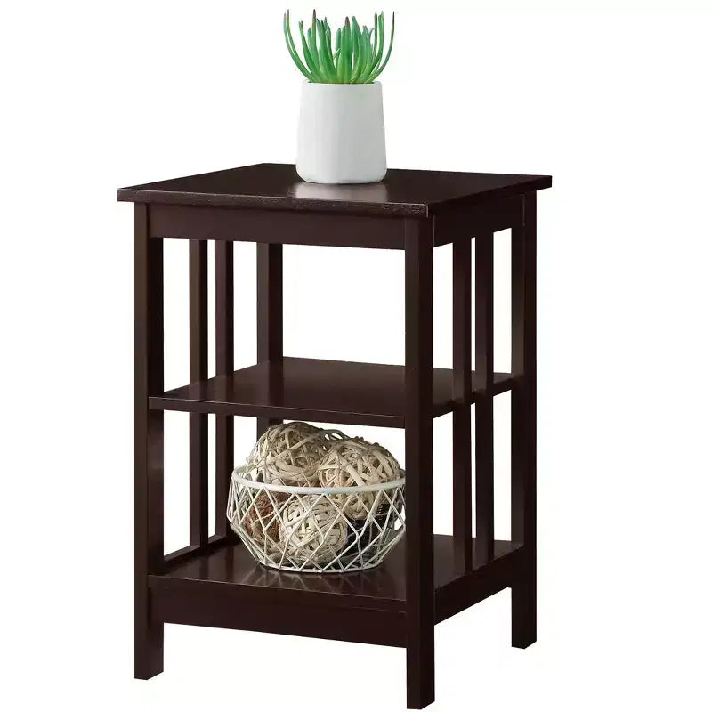 HomeStock Belmont End Table with Spacious Surface and Multiple Shelves, Functional Storage Accent Table for Books, Dcor, and Daily Living Use