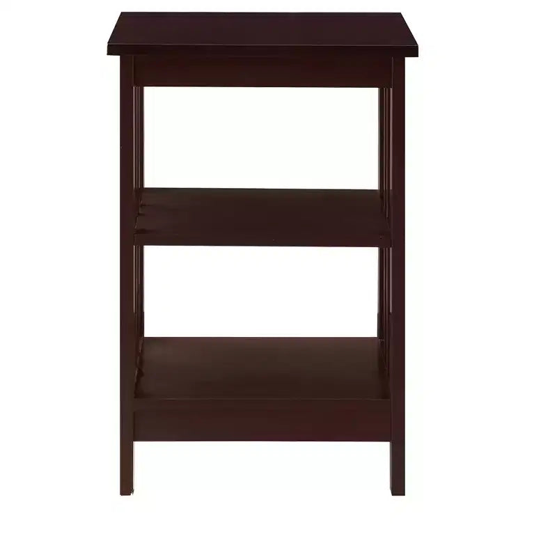 HomeStock Belmont End Table with Spacious Surface and Multiple Shelves, Functional Storage Accent Table for Books, Dcor, and Daily Living Use