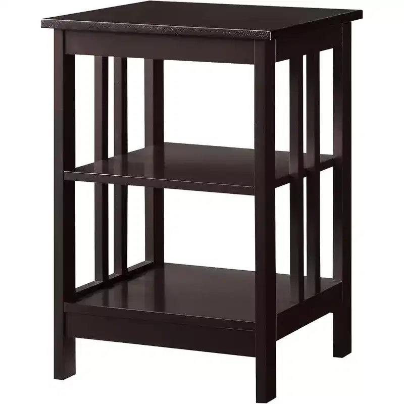 HomeStock Belmont End Table with Spacious Surface and Multiple Shelves, Functional Storage Accent Table for Books, Dcor, and Daily Living Use