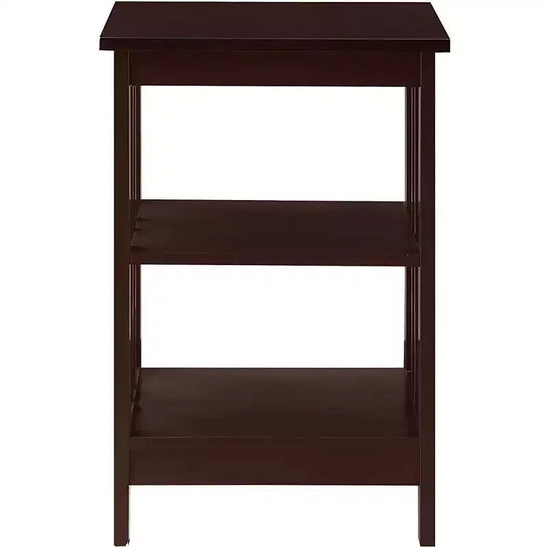 HomeStock Belmont End Table with Spacious Surface and Multiple Shelves, Functional Storage Accent Table for Books, Dcor, and Daily Living Use