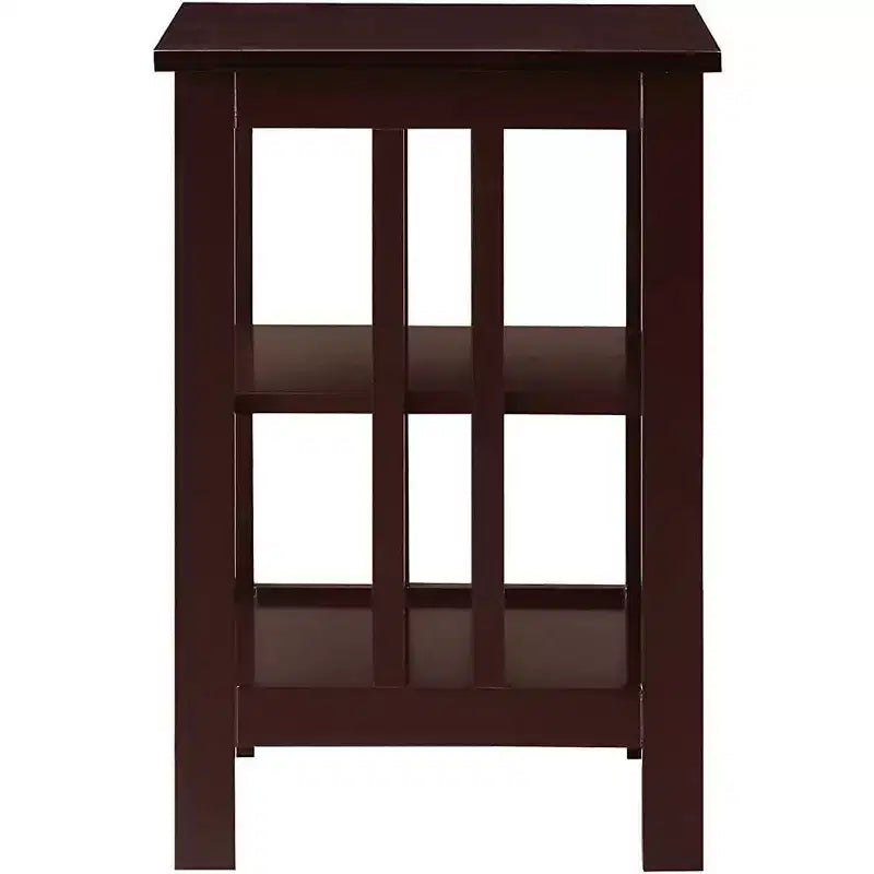 HomeStock Belmont End Table with Spacious Surface and Multiple Shelves, Functional Storage Accent Table for Books, Dcor, and Daily Living Use