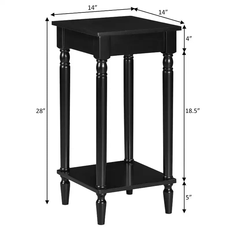 HomeStock Belmont End Table with Shelf, Two Tier Storage Side Table with Sculpted Legs for Living Room, Bedroom or Reading Nook