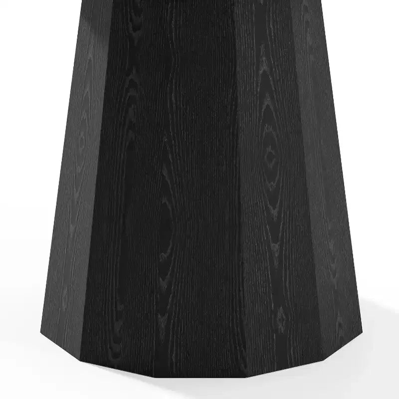 PexFix 52 in.H Solid Wood Round Dining Table Kitchen Table for 4-6 with Tabletop and Tapered Base for Living/Dining Room Coffee Office in Black