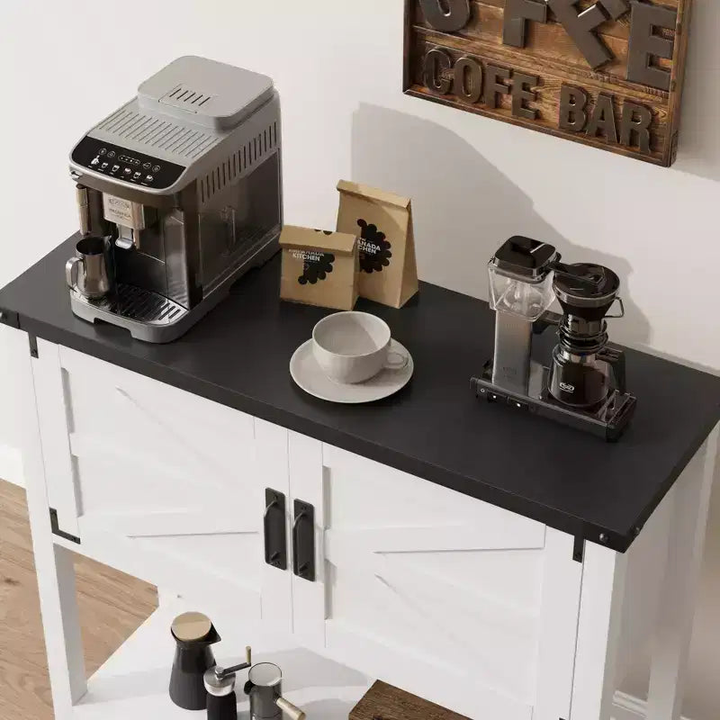 Farmhouse Buffet Sideboard with 2-Door Cabinet and Shelf Wood Console Table with Storage for Kitchen, Hallway, Dining