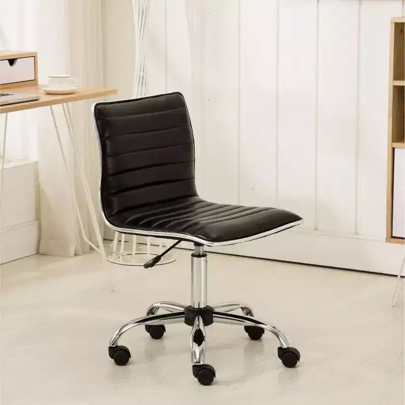 Okak Adjustable Air-Lift Office Chair, Ergonomic Desk Chair with Chromel Metal Base, 360 Swivel Chair for Study, Reading Room