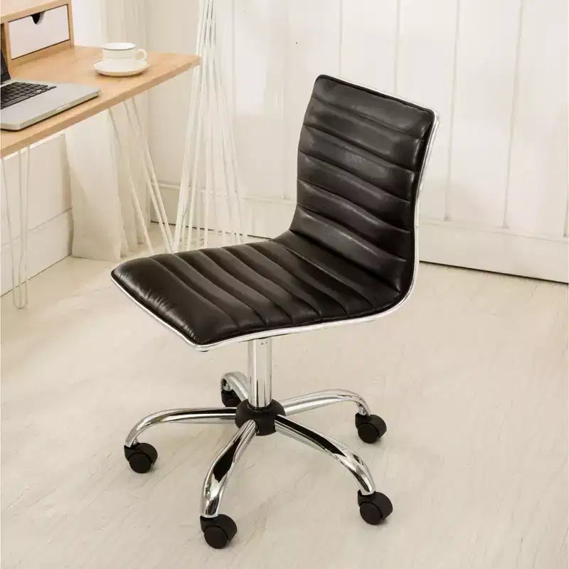 Okak Adjustable Air-Lift Office Chair, Ergonomic Desk Chair with Chromel Metal Base, 360 Swivel Chair for Study, Reading Room