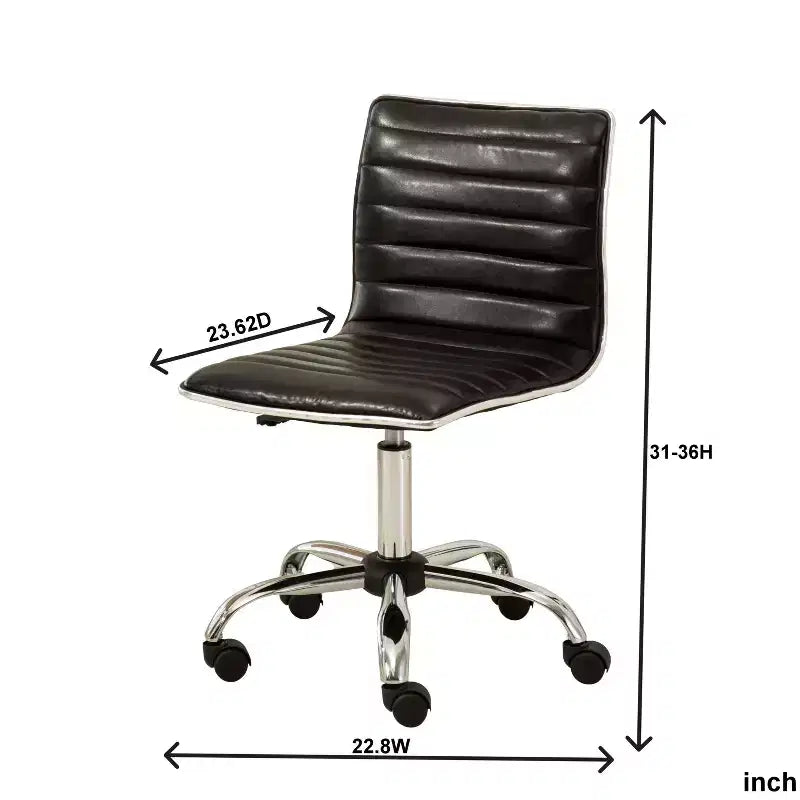 Okak Adjustable Air-Lift Office Chair, Ergonomic Desk Chair with Chromel Metal Base, 360 Swivel Chair for Study, Reading Room