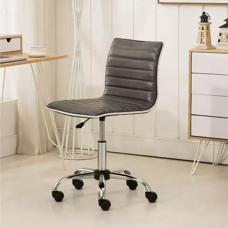 Okak Adjustable Air-Lift Office Chair, Ergonomic Desk Chair with Chromel Metal Base, 360 Swivel Chair for Study, Reading Room