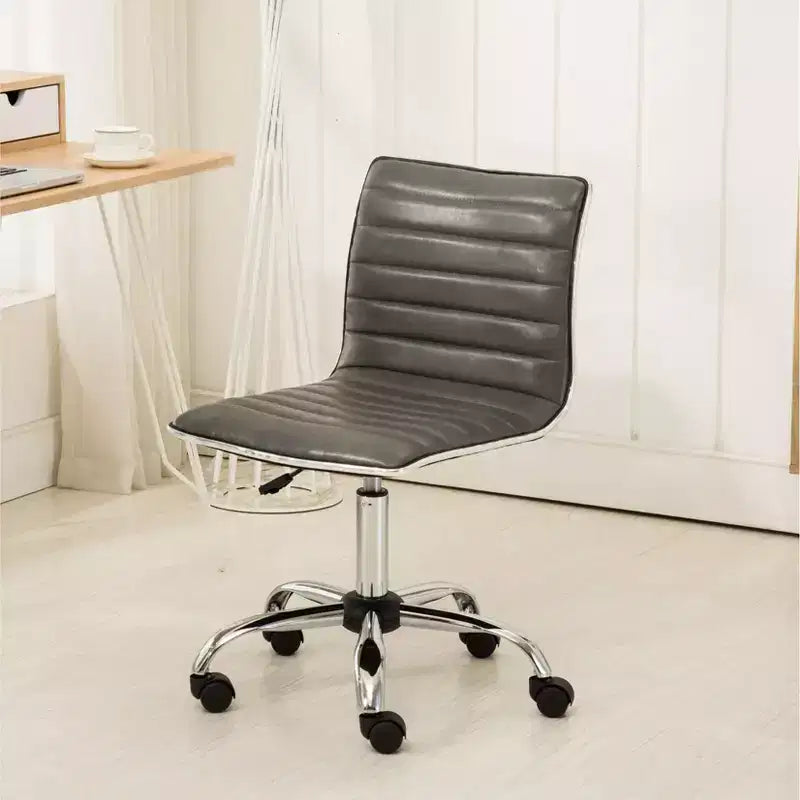 Okak Adjustable Air-Lift Office Chair, Ergonomic Desk Chair with Chromel Metal Base, 360 Swivel Chair for Study, Reading Room