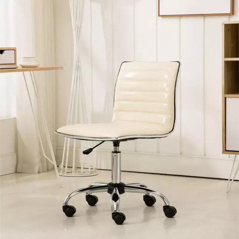 Okak Adjustable Air-Lift Office Chair, Ergonomic Desk Chair with Chromel Metal Base, 360 Swivel Chair for Study, Reading Room