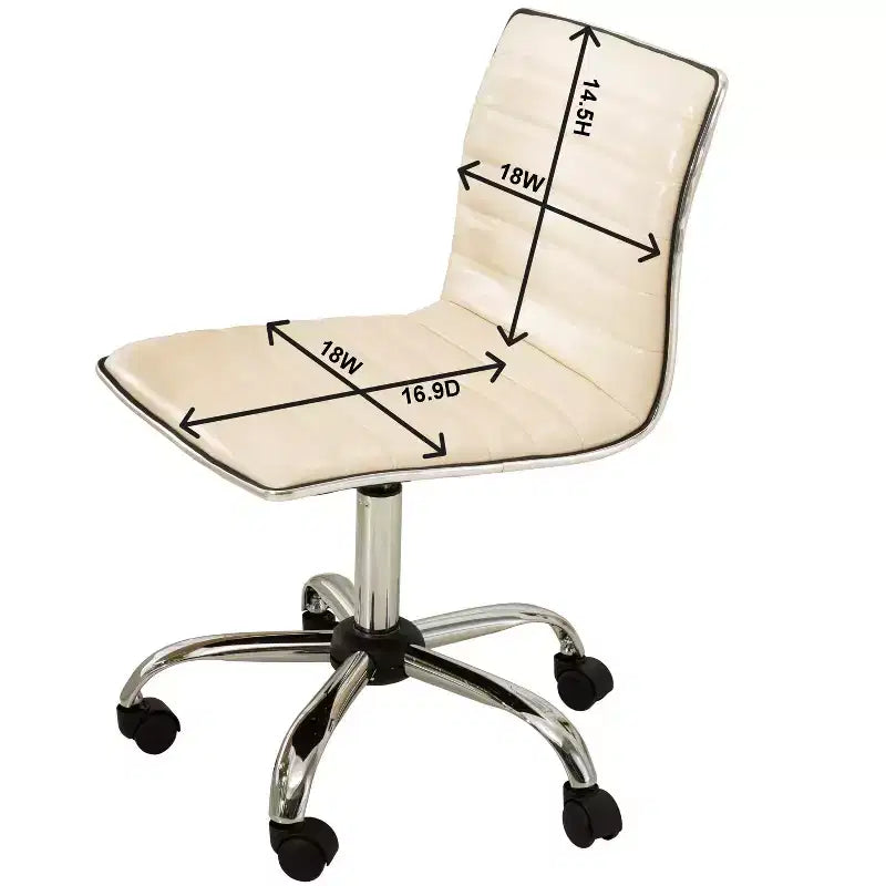 Okak Adjustable Air-Lift Office Chair, Ergonomic Desk Chair with Chromel Metal Base, 360 Swivel Chair for Study, Reading Room