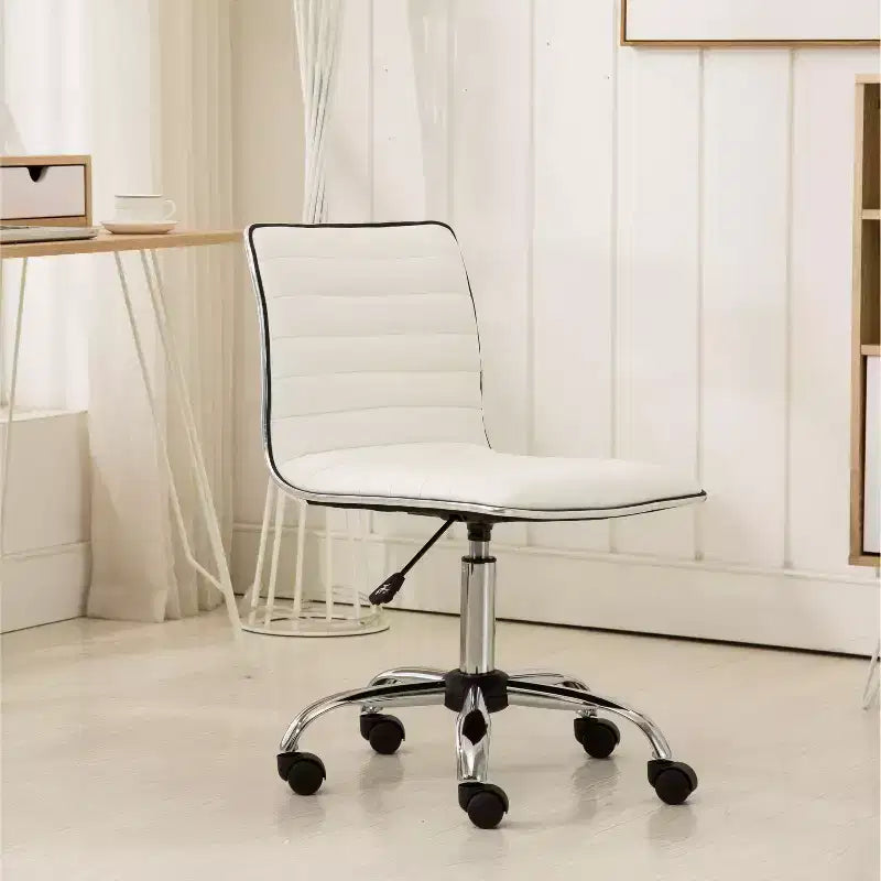 Okak Adjustable Air-Lift Office Chair, Ergonomic Desk Chair with Chromel Metal Base, 360 Swivel Chair for Study, Reading Room
