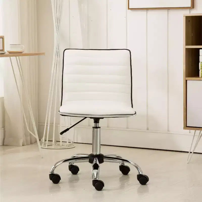 Okak Adjustable Air-Lift Office Chair, Ergonomic Desk Chair with Chromel Metal Base, 360 Swivel Chair for Study, Reading Room