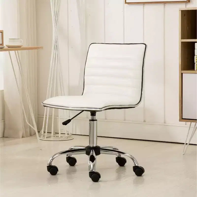 Okak Adjustable Air-Lift Office Chair, Ergonomic Desk Chair with Chromel Metal Base, 360 Swivel Chair for Study, Reading Room