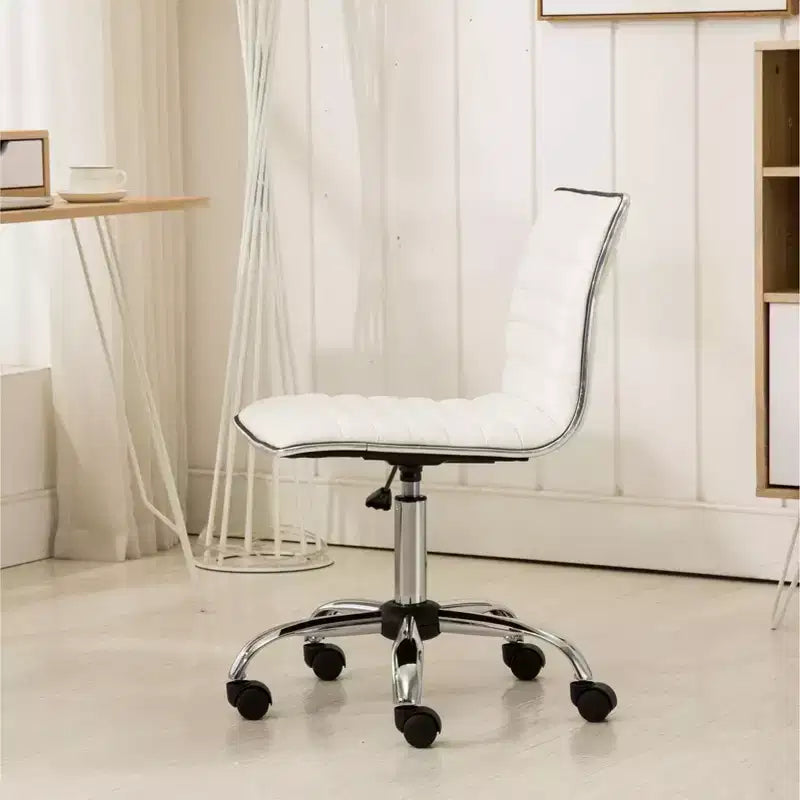 Okak Adjustable Air-Lift Office Chair, Ergonomic Desk Chair with Chromel Metal Base, 360 Swivel Chair for Study, Reading Room