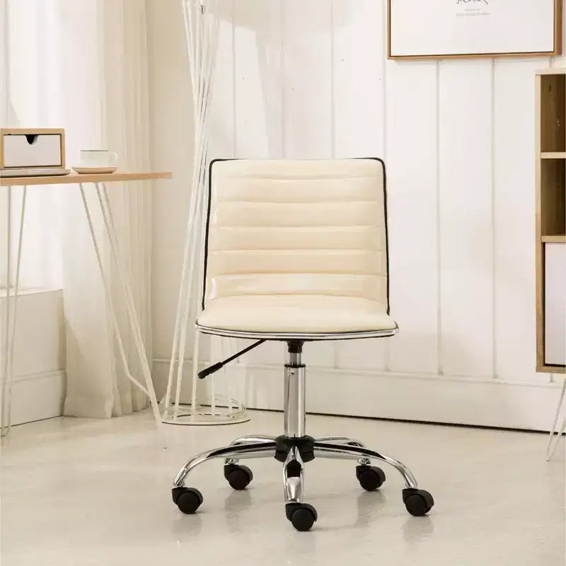 Okak Adjustable Air-Lift Office Chair, Ergonomic Desk Chair with Chromel Metal Base, 360 Swivel Chair for Study, Reading Room