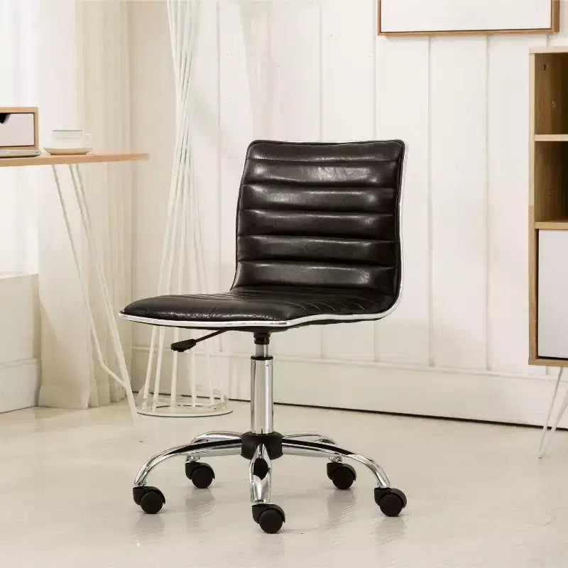 Okak Adjustable Air-Lift Office Chair, Ergonomic Desk Chair with Chromel Metal Base, 360 Swivel Chair for Study, Reading Room