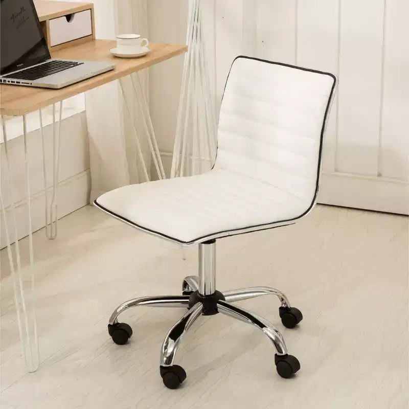 Okak Adjustable Air-Lift Office Chair, Ergonomic Desk Chair with Chromel Metal Base, 360 Swivel Chair for Study, Reading Room