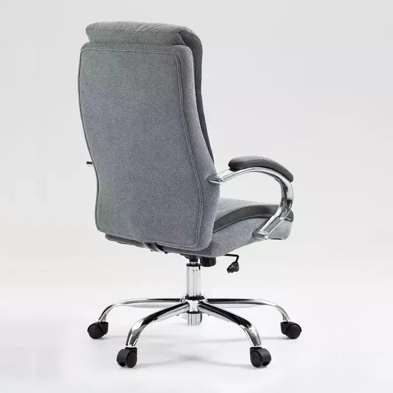Okak High-Back Office Chair, Upholstered Desk Chair with Adjustable Height and Wheels, Comfy Chair for Reading Room, Study