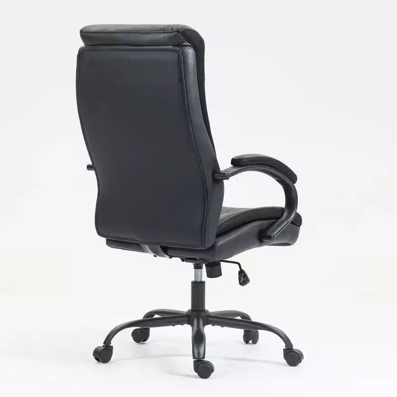 Okak High-Back Office Chair, Upholstered Desk Chair with Adjustable Height and Wheels, Comfy Chair for Reading Room, Study