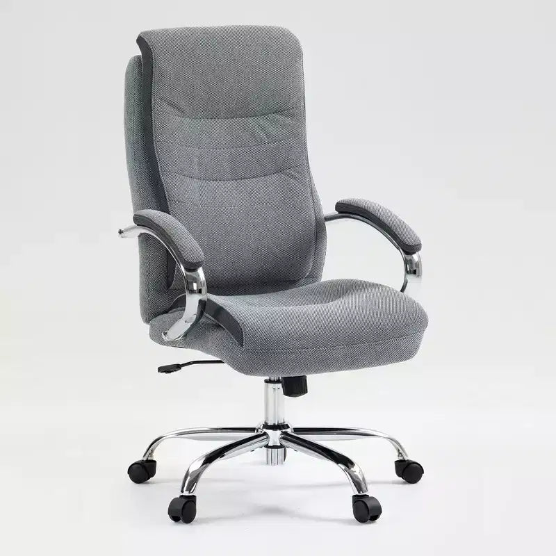 Okak High-Back Office Chair, Upholstered Desk Chair with Adjustable Height and Wheels, Comfy Chair for Reading Room, Study