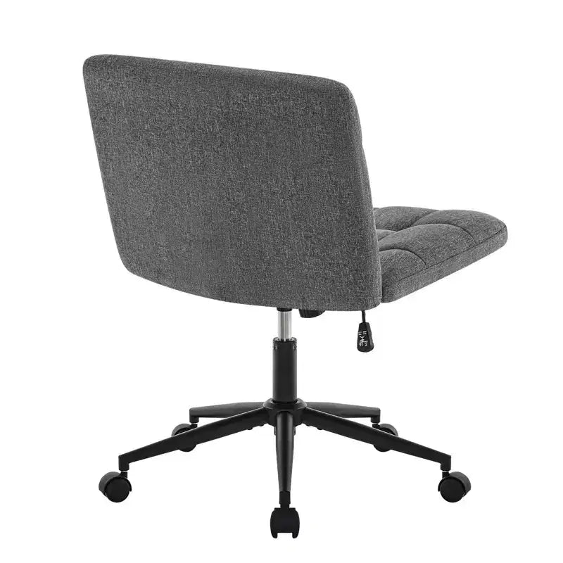 Okak 360 Swivel Home Office Desk Chairs, Armless Computer Chair with Adjustable Height and Wheels, Comfy Chair for Study, Reading Room