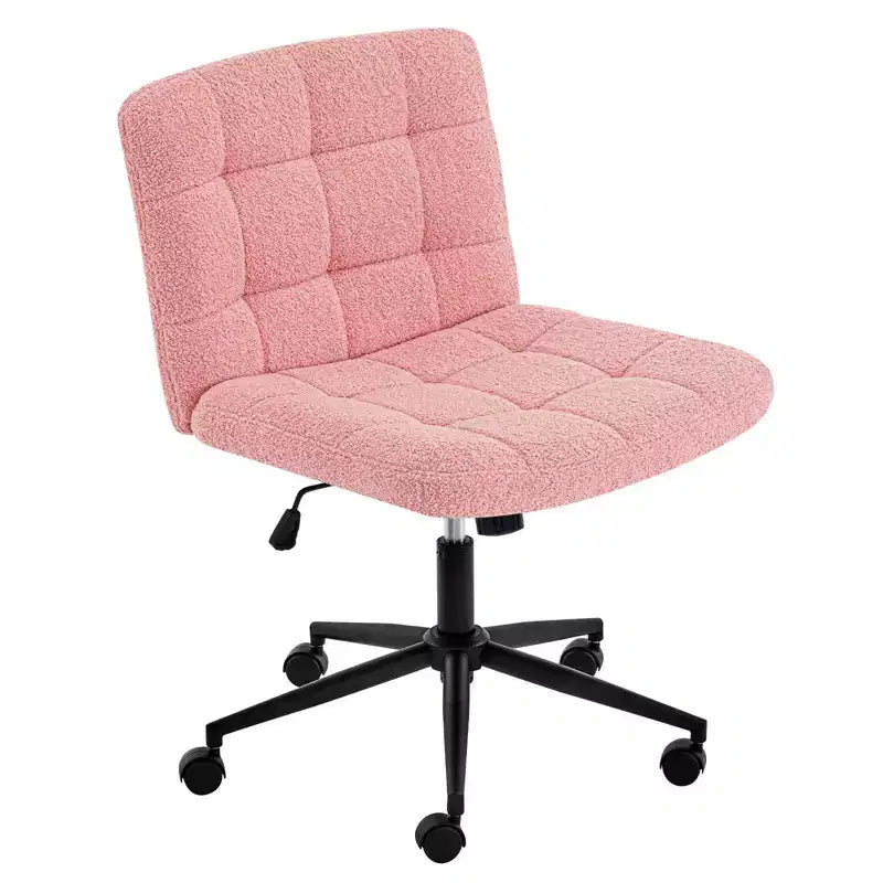 Okak 360 Swivel Home Office Desk Chairs, Armless Computer Chair with Adjustable Height and Wheels, Comfy Chair for Study, Reading Room