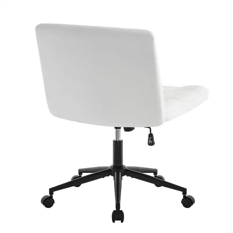 Okak 360 Swivel Home Office Desk Chairs, Armless Computer Chair with Adjustable Height and Wheels, Comfy Chair for Study, Reading Room