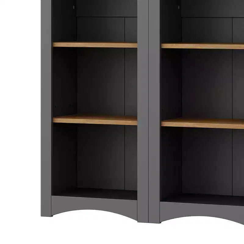 Okak Modern Bookshelf, Storage Shelves with 8 Adjustable Shelves, Freestanding Storage Organizer Set of 2 for Living Room, Office