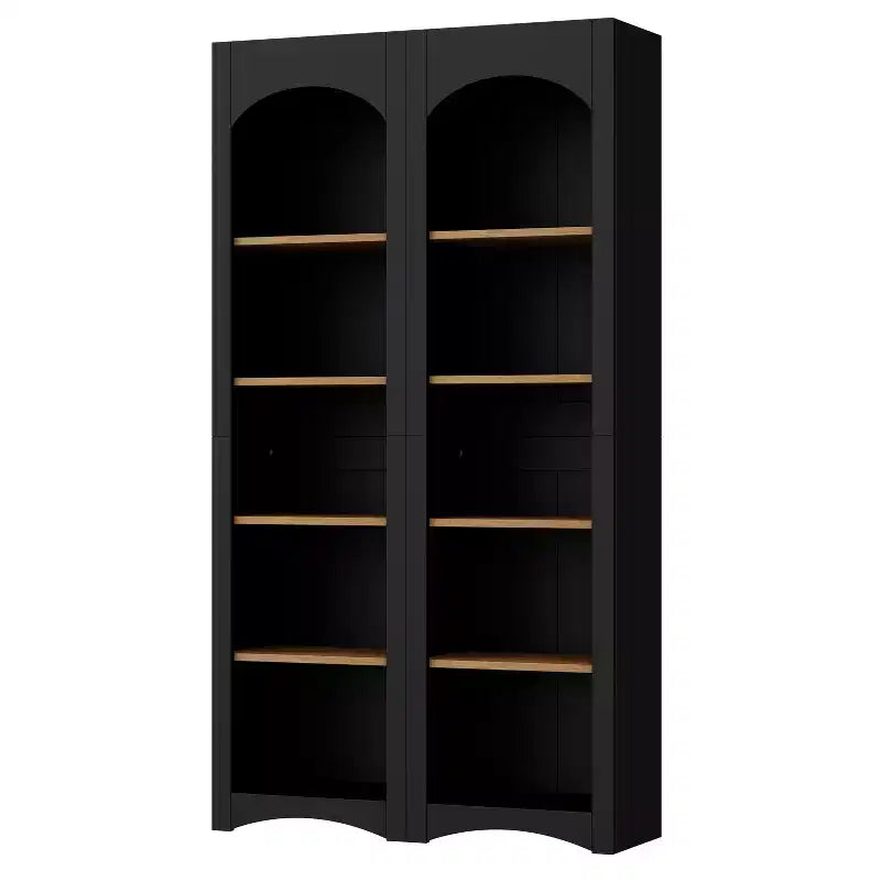 Okak Modern Bookshelf, Storage Shelves with 8 Adjustable Shelves, Freestanding Storage Organizer Set of 2 for Living Room, Office