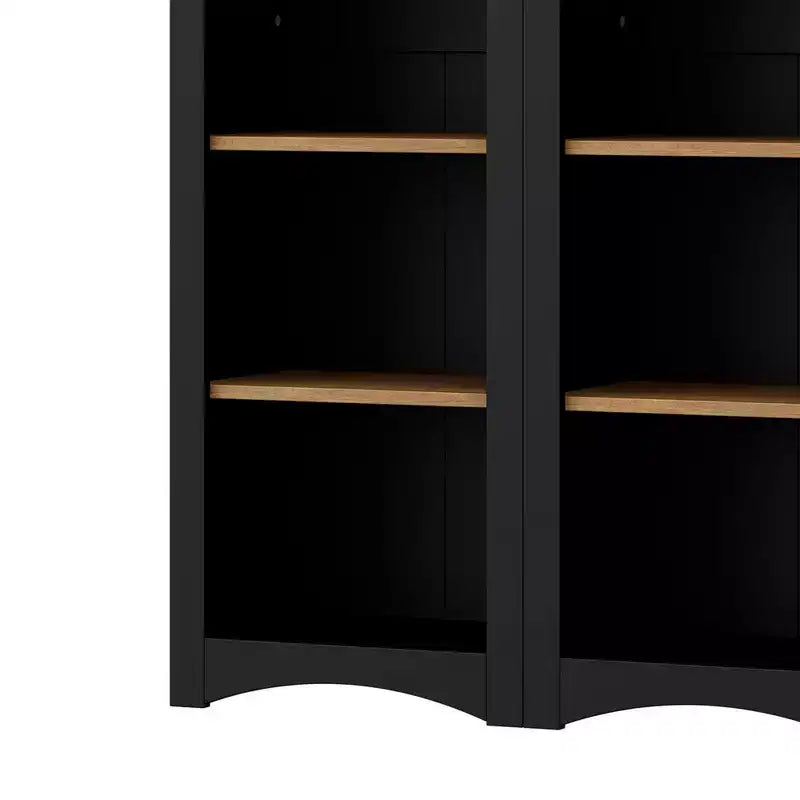 Okak Modern Bookshelf, Storage Shelves with 8 Adjustable Shelves, Freestanding Storage Organizer Set of 2 for Living Room, Office