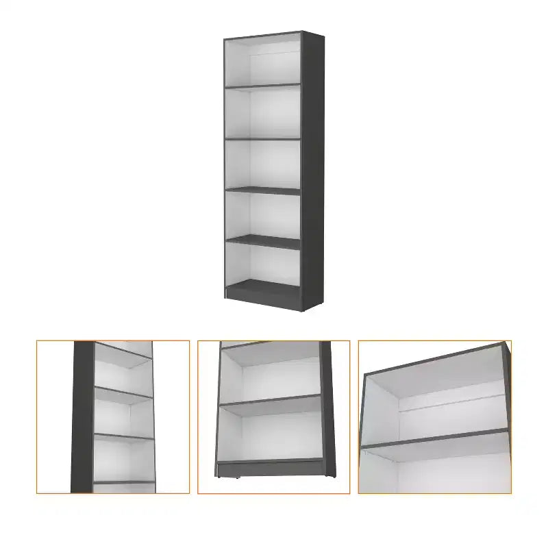Okak Minimalism Bookshelf, Display Case with 5 Open Shelves, Freestanding Storage Organizer for Living Room, Office