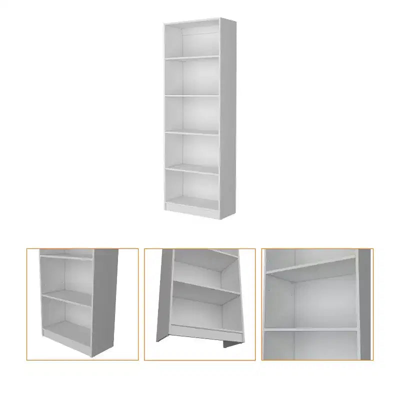 Okak Minimalism Bookshelf, Display Case with 5 Open Shelves, Freestanding Storage Organizer for Living Room, Office