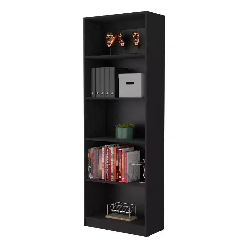 Okak Minimalism Bookshelf, Display Case with 5 Open Shelves, Freestanding Storage Organizer for Living Room, Office
