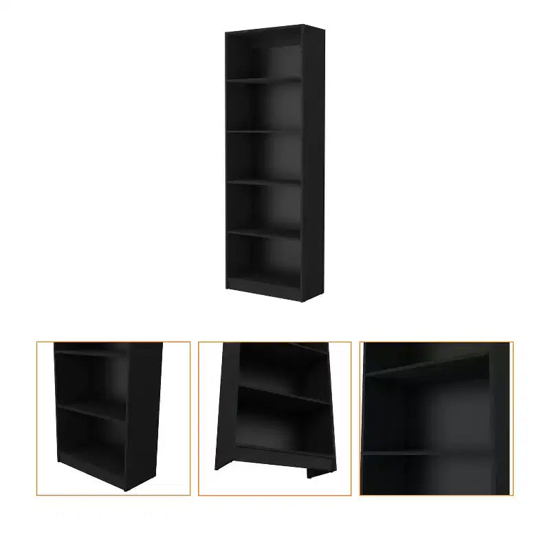 Okak Minimalism Bookshelf, Display Case with 5 Open Shelves, Freestanding Storage Organizer for Living Room, Office