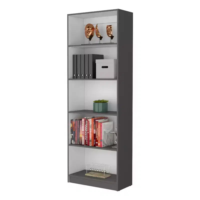 Okak Minimalism Bookshelf, Display Case with 5 Open Shelves, Freestanding Storage Organizer for Living Room, Office