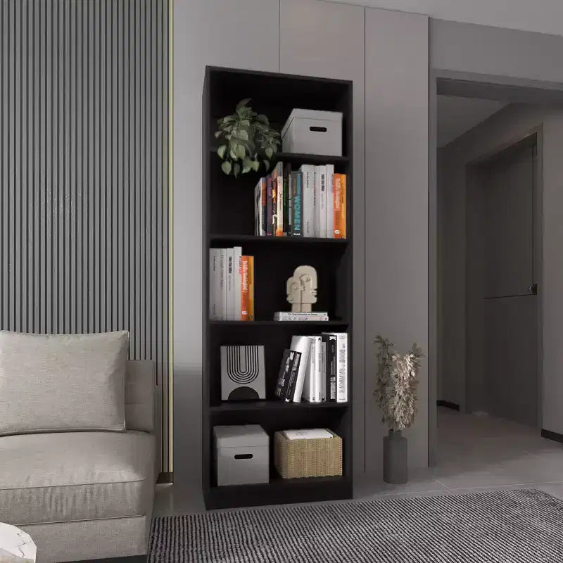 Okak Minimalism Bookshelf, Display Case with 5 Open Shelves, Freestanding Storage Organizer for Living Room, Office