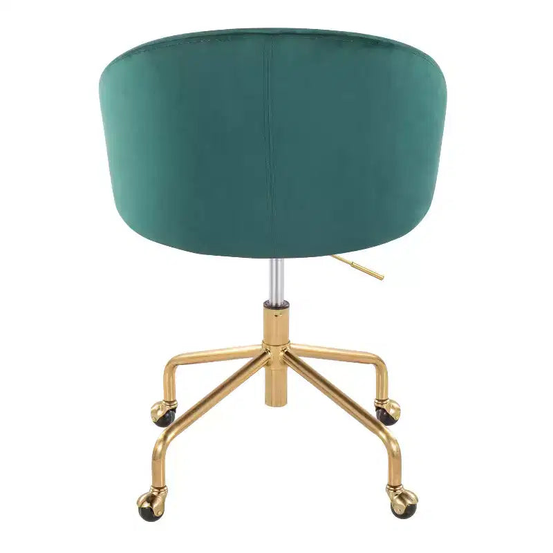 Okak Executive Office Chair with Adjustable Height, Desk Chair with Golden Armrest and Base, Criss Cross Chair for Home, Office